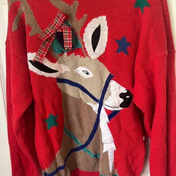 Vintage Red Reindeer Sweater - Picture 4 of 5